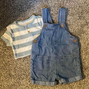 Little Co. onesie and overalls 12 month